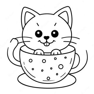 Pagina Para Colorir Gato Brincalhao Na Caneca 46904-39043