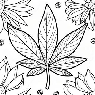 Pagina Para Colorir De Folha De Cannabis Com Vibes Relaxantes 4702-3784