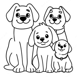 Família De Cães Páginas Para Colorir