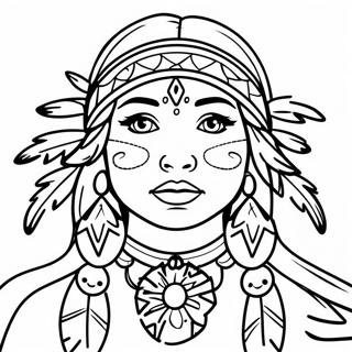 Pagina Para Colorir De Menina Nativa Americana Com Apanhador De Sonhos 47254-39319