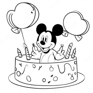 Pagina Para Colorir Da Celebracao De Aniversario Do Mickey Mouse 47274-39330