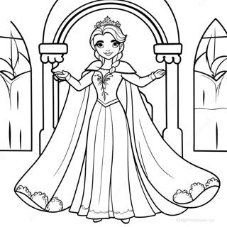 Pagina Para Colorir Da Elegante Rainha Do Gelo Em Um Castelo Congelado 47394-39426