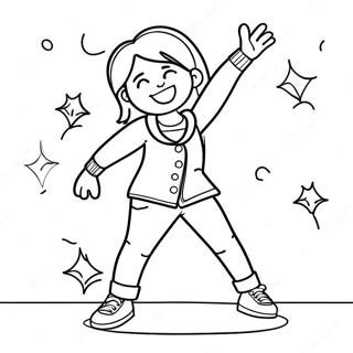 Pagina Para Colorir Da Lizzie Mcguire Dancando No Holofote 47414-39449