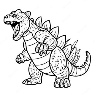 Pagina Para Colorir Godzilla Feroz Rugindo 47514-39525