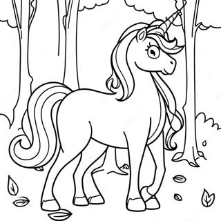 Pagina Para Colorir O Ultimo Unicornio Magico Em Uma Floresta 47715-39677