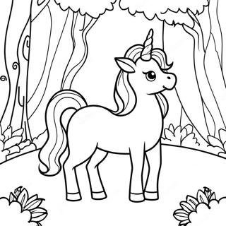 Pagina Para Colorir O Ultimo Unicornio Magico Em Uma Floresta 47715-39678