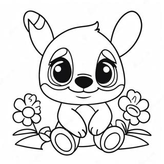 Pagina Para Colorir Do Adoravel Stitch Bebe Com Flores 47745-39701