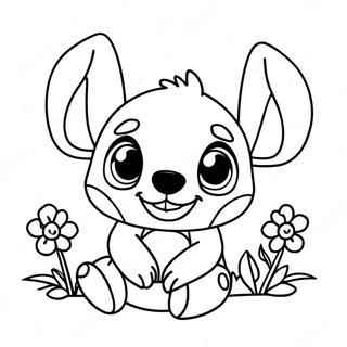 Pagina Para Colorir Do Adoravel Stitch Bebe Com Flores 47745-39704