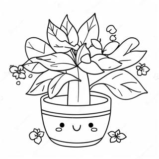 Planta Kawaii Páginas Para Colorir