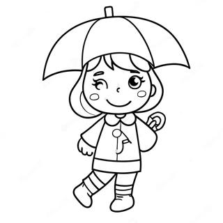 Pagina Para Colorir Da Annie Com Um Guarda Chuva Colorido 47925-39851