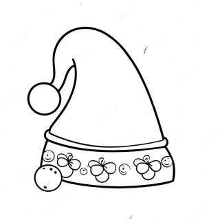 Pagina Para Colorir De Chapeu De Papai Noel Fofo Com Sinos 47965-39879