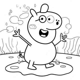 Peppa Pig Poças De Lama Páginas Para Colorir