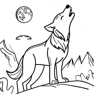 Pagina Para Colorir Lobo Majestoso Uivando Para A Lua 48005-39907