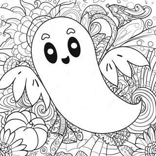 Pagina Para Colorir Do Fantasma Assustador Halloween Zentangle 48115-40001