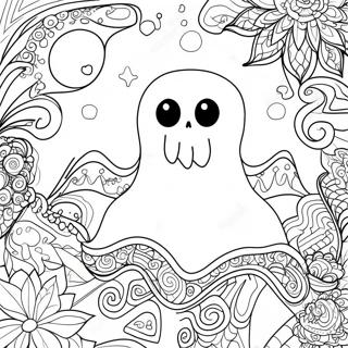 Pagina Para Colorir Do Fantasma Assustador Halloween Zentangle 48115-40002