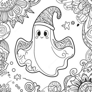 Pagina Para Colorir Do Fantasma Assustador Halloween Zentangle 48115-40003