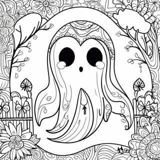 Pagina Para Colorir Do Fantasma Assustador Halloween Zentangle 48115-40004