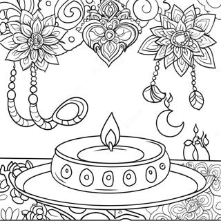 Pagina Para Colorir De Cena Do Festival Diwali 481-382