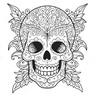 Pagina Para Colorir De Tatuagem De Cranio Gotico Intrincado 48225-40077