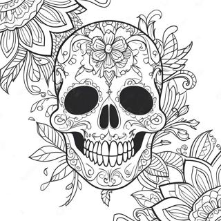 Pagina Para Colorir De Tatuagem De Cranio Gotico Intrincado 48225-40080