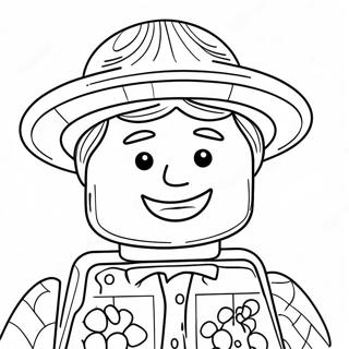 Pagina Para Colorir De Pessoa Lego Feliz Com Chapeu 48235-40092