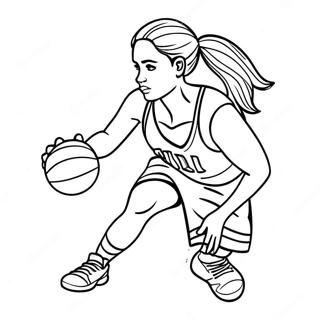 Pagina Para Colorir De Garota Jogadora De Basquete Driblando 48264-40112