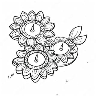 Pagina Para Colorir De Diyas Coloridos Do Diwali 482-385