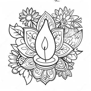 Pagina Para Colorir De Diyas Coloridos Do Diwali 482-388