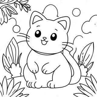 Pagina Para Colorir Da Gatinha Softpaws Fofa No Jardim 48355-40189