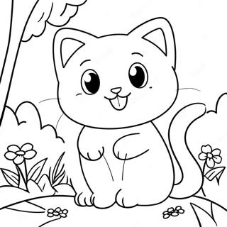 Pagina Para Colorir Da Gatinha Softpaws Fofa No Jardim 48355-40191