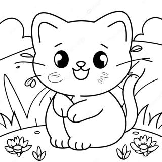 Pagina Para Colorir Da Gatinha Softpaws Fofa No Jardim 48355-40192