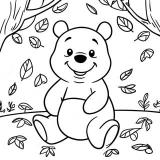 Pagina Para Colorir Winnie The Pooh Com Folhas Coloridas 48495-40297