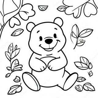 Pagina Para Colorir Winnie The Pooh Com Folhas Coloridas 48495-40298