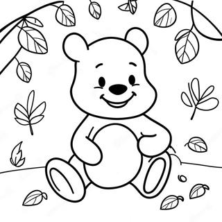 Pagina Para Colorir Winnie The Pooh Com Folhas Coloridas 48495-40299