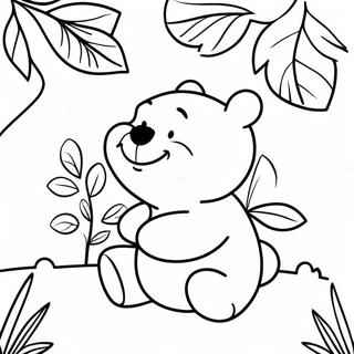 Pagina Para Colorir Winnie The Pooh Com Folhas Coloridas 48495-40300