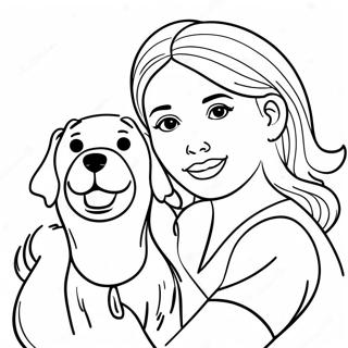 Pagina Para Colorir De Menina Com Cachorro 48624-40398