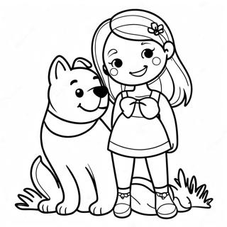 Pagina Para Colorir De Menina Com Cachorro 48624-40399