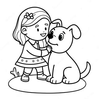 Pagina Para Colorir De Menina Brincando Com Seu Cachorro 48625-40407