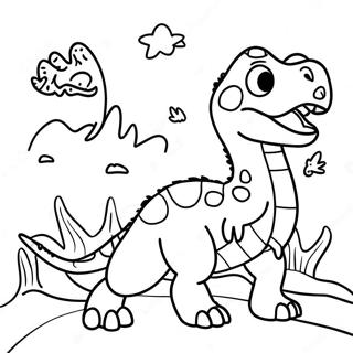 Pagina Para Colorir Dino Dana Com Dinossauros Coloridos 48695-40457