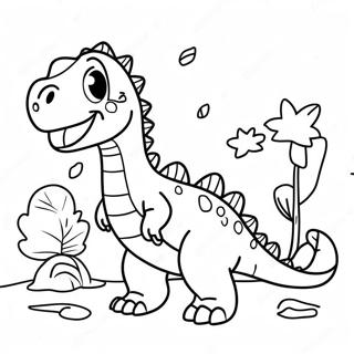 Pagina Para Colorir Dino Dana Com Dinossauros Coloridos 48695-40458