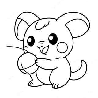 Pagina Para Colorir Do Raichu Fofo Brincando Com A Bola 4872-3917