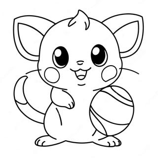 Pagina Para Colorir Do Raichu Fofo Brincando Com A Bola 4872-3919