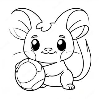 Pagina Para Colorir Do Raichu Fofo Brincando Com A Bola 4872-3920