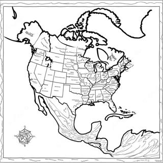 Pagina Para Colorir Do Mapa Detalhado Da America Do Norte 48805-40557