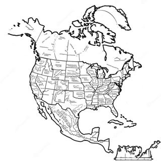 Pagina Para Colorir Do Mapa Detalhado Da America Do Norte 48805-40558