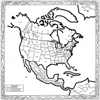 Pagina Para Colorir Do Mapa Detalhado Da America Do Norte 48805-40559