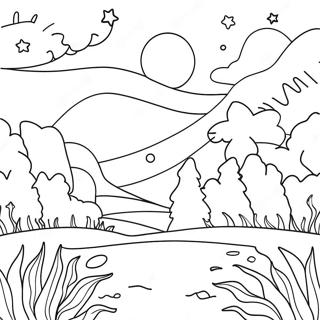 Pagina Para Colorir Da Paisagem Da Noite Estrelada 48814-40544