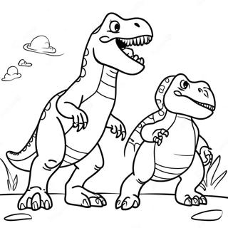 Pagina Para Colorir Da Batalha Epica Entre Giganotossauro E T Rex 48834-40568