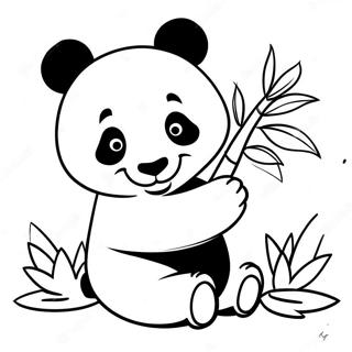 Pagina Para Colorir De Um Panda Fofo Brincando Com Bambu 48875-40598