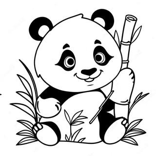 Pagina Para Colorir De Um Panda Fofo Brincando Com Bambu 48875-40600